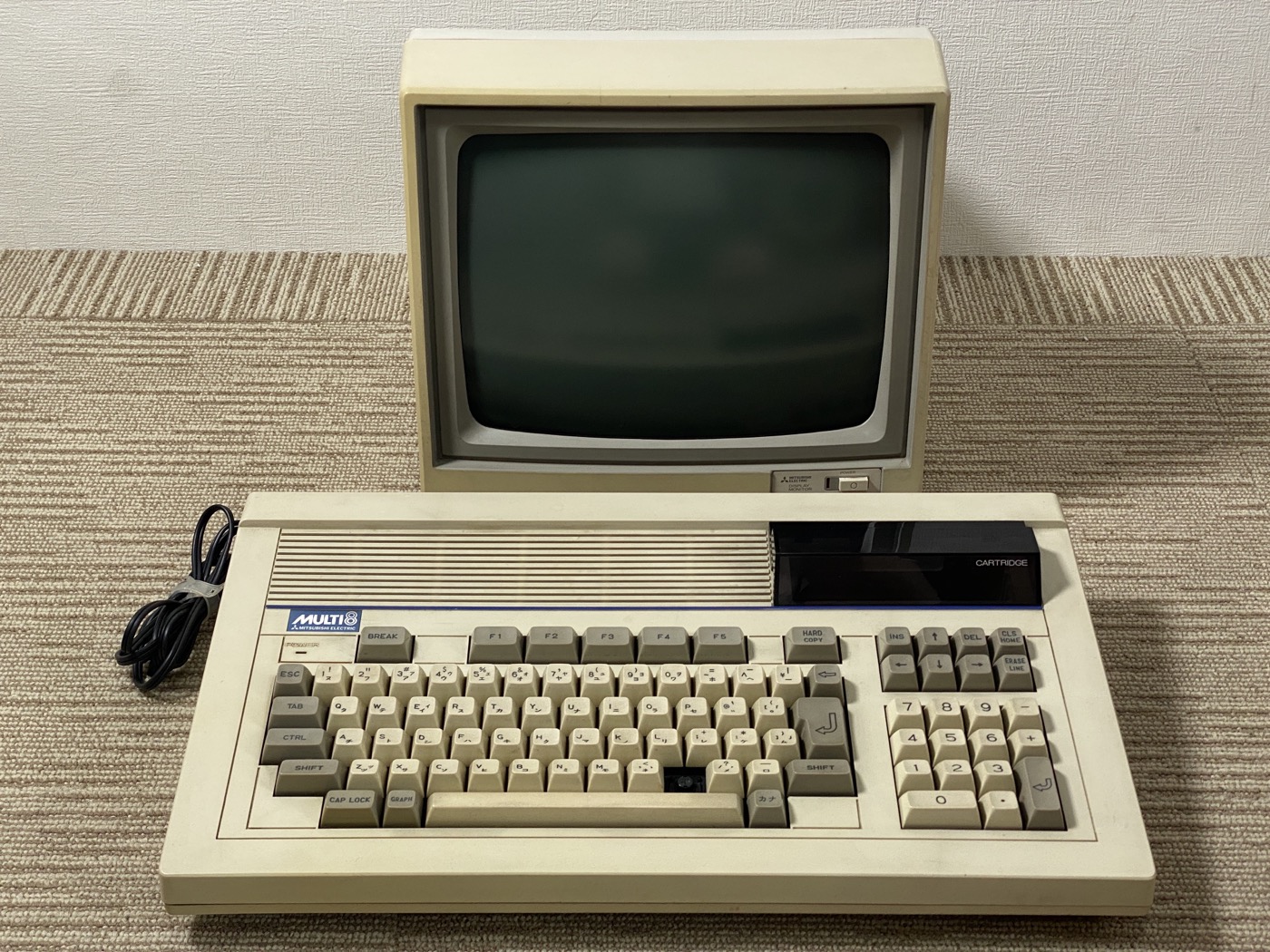 【中古】NEC MULTI8/MP-210GM レトロPC ブラウン管モニターセット