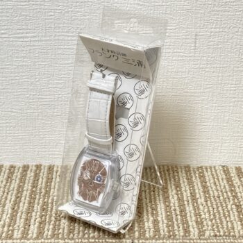 【中古】三浦jr　腕時計　ドクロ　ベルト白