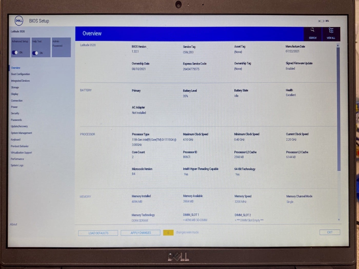 【中古】DELL Latitude 3520 P108F #3 - 画像 (3)