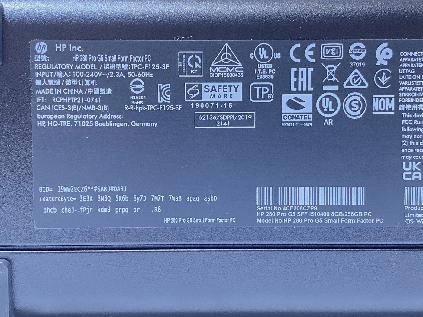 HP 280 Pro G5 TPC-F125-SF #3 - 画像 (6)