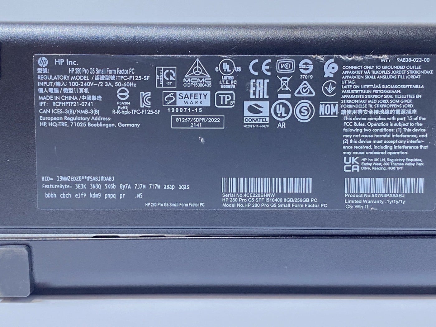 HP 280 Pro G5 TPC-F125-SF #4 - 画像 (7)