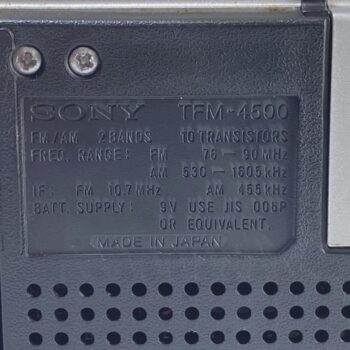 【中古・現状渡し】SONY TFM-4500 AM/FMラジオ - 画像 (6)